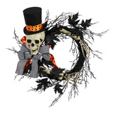 26"  Halloween Dapper Skeleton Wreath