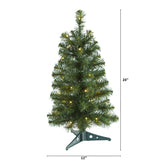 2' Green Christmas Tree With 35 LED Lights And 72 Tips