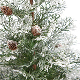 2' Pre-Lit Christmas Tree  With Pinecones In Decorative Planter