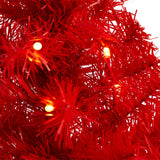 2' Red Artificial Christmas Tree With 35 LED Lights And 72