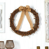 30" Fall Acorn And Decorative Bow Autumn Wreath