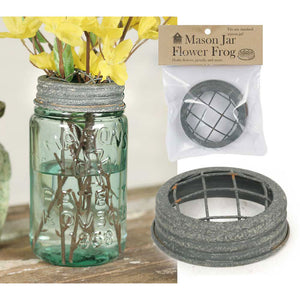 Mason Jar Flower Frog Lid - Barn Roof - Box of 6