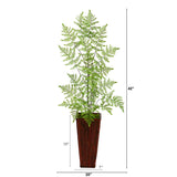 3.5’ Ruffle Fern Artificial Tree In Bamboo Planter