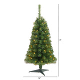 3' Green Artificial Christmas Tree Pre-Lighted With 50 LED Lights 118