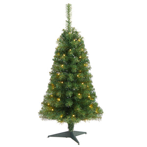 3' Green Artificial Christmas Tree Pre-Lighted With 50 LED Lights 118