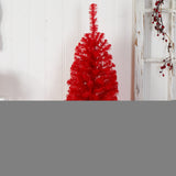 3' Red Artificial Christmas Tree With 50 LED Lights And 118 tips