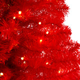 3' Red Artificial Christmas Tree With 50 LED Lights And 118 tips