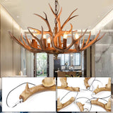 6 Light Rustic LED Chandelier with Faux Antlers