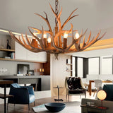 6 Light Rustic LED Chandelier with Faux Antlers