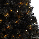 4' Black Artificial Christmas Tree Pre-Lighted With 170 Clear LED Lights