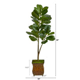 4’ Fiddle Leaf Fig Artificial Tree In Metal Planter