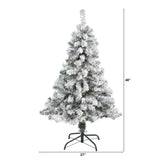 4' Flocked Rock Springs Spruce Christmas Tree With 2179 Tips