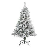 4' Flocked Rock Springs Spruce Christmas Tree With 2179 Tips