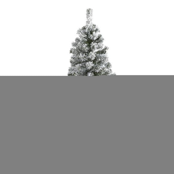 4' Flocked West Virginia Fir Christmas Tree With 210 Tips