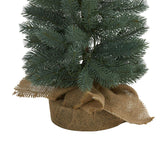 4 Green Pine Xmas Tree W/70 Clear Lights, 154 Tips And Burlap