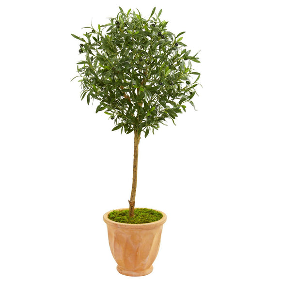 4’ Olive Artificial Tree In Terra Cotta Planter