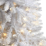 4' Slim White Christmas Tree Pre-Lighted With 100 Lights And 293 Tips