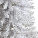 4' Slim White Christmas Tree Pre-Lighted With 100 Lights And 293 Tips