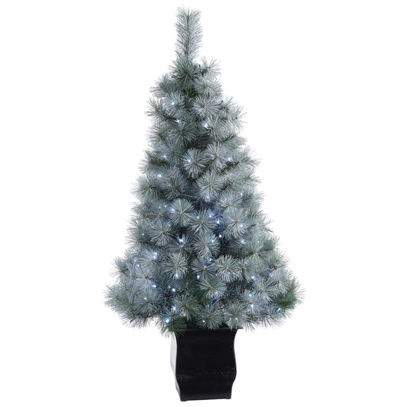 4' Snowy Mountain Pine Christmas Tree With 150 LED Lights