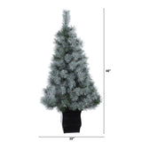 4' Snowy Mountain Pine Christmas Tree With 150 LED Lights