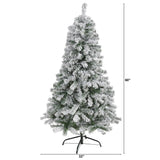 5' Flocked Rock Springs Spruce Christmas Tree With 350 Tips