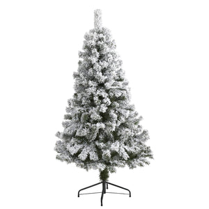 5' Flocked West Virginia Fir Christmas Tree With 320 Tips