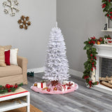 5' White Christmas Tree With 150 Lights And 491 Tips