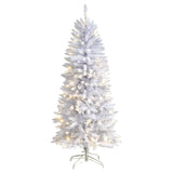 5' White Christmas Tree With 150 Lights And 491 Tips