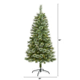 5' Wisconsin Slim Snow Tip Pine Christmas Tree W/150 LEDs