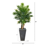 63” Areca Palm Tree In Cement Planter (Real Touch)