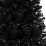 6' Black Christmas Tree Pre-Lighted With 400 Clear LED Lights