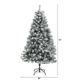 6' Flocked Rock Springs Spruce Christmas Tree With 586 Tips