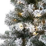 6' Flocked Rock Spruce Christmas Tree W/250 LED And 586 Tips