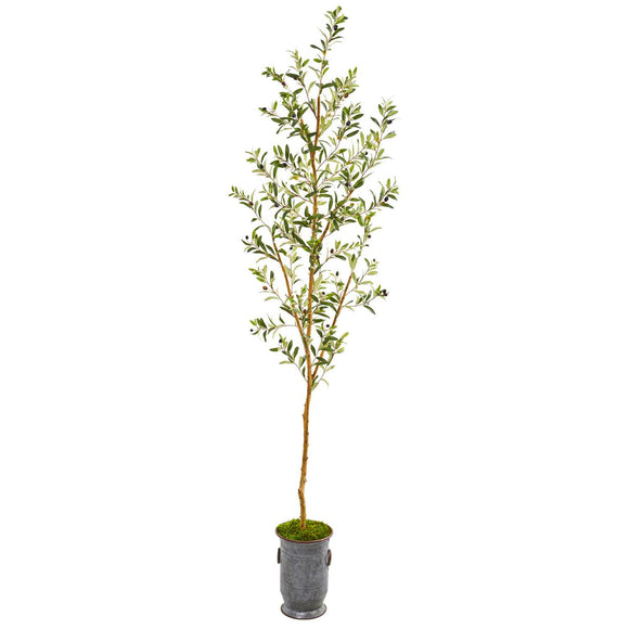 7.5’ Olive Artificial Tree In Decorative Planter