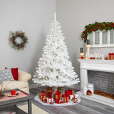 7' White Artificial Christmas Tree With 1000 Tips