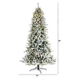 8' Flocked Livingston Fir Christmas Tree Pre-Lighted 500 Clear LED