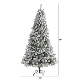 8' Flocked West Virginia Fir Christmas Tree With 1000 Tips