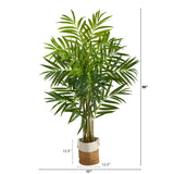 8’ King Palm Tree In Handmade Natural Jute And Cotton Planter