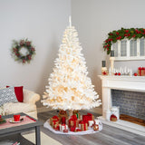 8'' White Artificial Christmas Tree W/450 LED And 1500 Tips