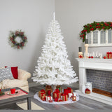 8'' White Artificial Christmas Tree W/450 LED And 1500 Tips