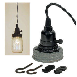 Mason Jar Pendant Lamp Kit - Barn Roof