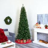 9' Cashmere Slim Xmas Tree W/550 Lights And 1308 Tips