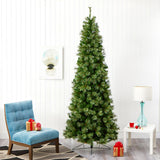 9' Cashmere Slim Xmas Tree W/550 Lights And 1308 Tips