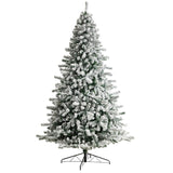 9' Flocked Rock Springs Spruce Christmas Tree Pre-Lighted With 650 LED