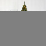 9' White Mountain Pine Christmas Tree Pre-Lighted 650 LEDs And Pine Cones