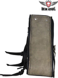 Distressed Brown Left Side Leather Swing Arm Bag