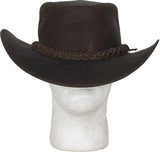 Genuine Brown Leather Gambler Hat