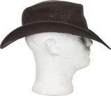 Genuine Brown Leather Gambler Hat