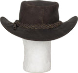 Genuine Brown Leather Gambler Hat