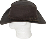 Genuine Brown Leather Gambler Hat